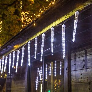 Strings LED Christmas Icicle Light 20 Tube Connectable Ice Pick String Outdoor Meteoren douche voor Ealve Railling Holiday Decor