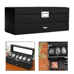 Titta p￥ Boxes Box Glass Top Jewelry Display Case Storage Holder For Watches Solglas Cufflinks Ring Halsband