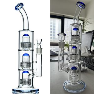 Narghilè Bong in vetro con tubo dritto verde scuro Tubi d'acqua in vetro a spirale Perc in linea spessa con pneumatico Heady Recycler Dab Rig Bubbler Downsteam Smoking Shisha