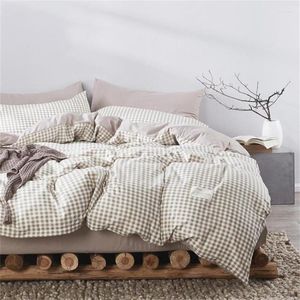 Bedding Sets Nordic Plaid Duvet Cover Set Bed Sheet Pillow Shams Cotton Geometric Comforter Fitted Bedspreads