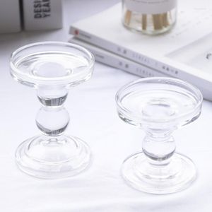 Ljush￥llare 1 st tealight Glass 3.46 / 4.52 5.51 tum Hemdekoration Modern Menorah Wedding Candelabra