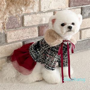犬のアパレル猫の服冬の小さなドレスコートジャケットペット衣装スカートプードルヨーキーチワワポメラニアンビチョン衣類XS