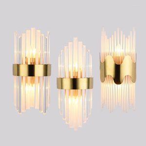 Wall Lamps American Crystal Lamp Postmodern Led Gold For Living Room Bedroom Nordic Home Decor Bedside Light Fixtures