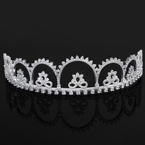 Elegante corona nuziale in cristallo con zirconi, gioielli per capelli, copricapo da sposa, tiara e corone alla moda per le donne, regalo per feste di compleanno