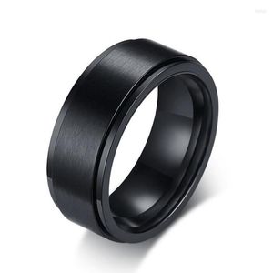 Eheringe Schwarz Farbe Titan Ring Für Männer 8mm Spinner Männlich Coole Qualität Matt