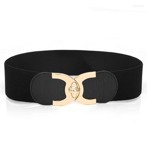 Belts 66cm Female Fashion Black Waistband Wide Waist Elastic Stretch Belt For Women Cinch Dress Coat Clothing Accessories