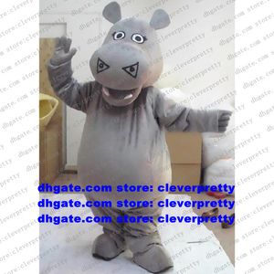 Jasnoszary hipopotło River Horse Hippopotamus Mascot Costume dla dorosłych kreskówek strój postaci marka wita wita ZX2128