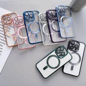 Magsafe Magnetic Phone Cases iPhone 14 12 13 Pro Max 14plus 11 11 Promax Magnetic Magnet Case Electplated TPU