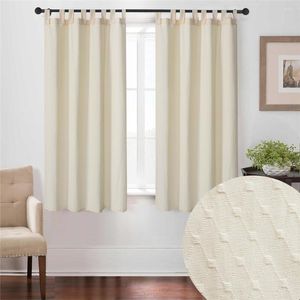 Curtain Finished Short Curtains For Kids Bedroom Beige White 1 Piece Semi-Shading Kitchen Window Door Drapes W140 X H170 Geometry Decor