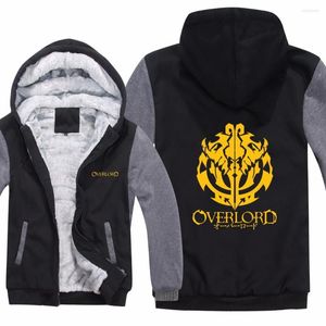 Men's Hoodies Anime Overlord Jacket Winter Men Casual Thick Fleece Pullover Man Cartoon Coat Sweatshirts