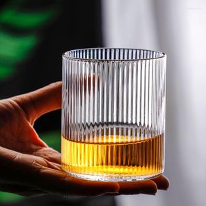 Wine Glasses Cocktail Vertical Stripes Japanese Style Glass Ribbed Water Cup With Breakfast Mug Heat-Resistant Whiskey Teacup