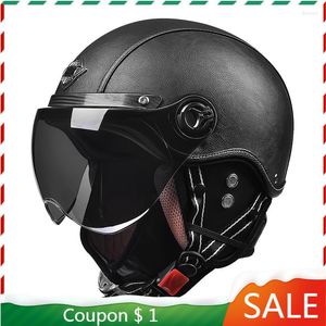 Motorcycle Helmets Casque Moto Vintage And Safety Scooter Bicycle Engine Casco Electric Motorbike Retro Helmet Windshield