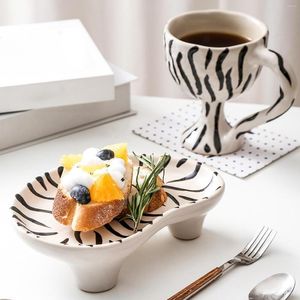 Plates Ceramic Decorative Storage Tray Leopard Zebra Jewelry Plate Ice Organizer For Dessert Milk Decor