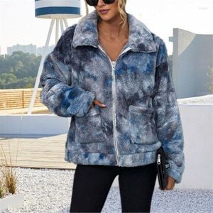 Women's Fur Jacket Women Fashion Zipper Color Plus Padded Faux Teddy Bear Coat Female 2022 Long Sleeve