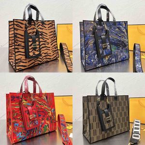 Einkaufstaschen Einkaufstasche Frauen Stickerei Druck Handtasche Hohe Kapazität Schulter Packs Leder Designer Umhängetasche Weibliche Luxus Geldbörse 220407