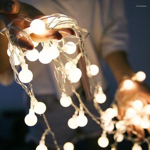 Strings 10m 6m Ball LED Lights Fairy String Christmas Decor For Home Outdoor Garland Wedding Party Waterproof USB/Battery Powered