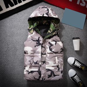 Gilet da uomo Gilet da uomo resistente all'usura Camouflage Winter Warm Zipper Gilet resistente al freddo