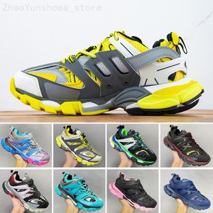 Men Women Casual Sports Shoes fashion Track 3 Sneaker Beige Recycled Mesh Nylon sneakers Top Designer Couples platform runners trainers shoe size 35-45 j2