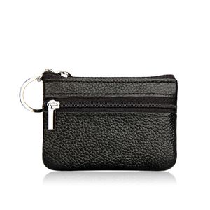 Mjuk handväska plånbok läder zip mynt mini väska nyckelchain dragkedja påse förvaring kvinnor små söta förvaringspåsar ysj93