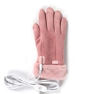 Five Fingers Gloves Winter Accessories Electric Heating Warm Women Suede Mittens Touch Screen USB Powered Heated Christmas Gift S2559 221111