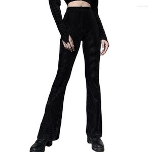 Women's Pants Women's & Capris Black Solid Harajuku Flare Y2K Joggers V Shape Slim Streetwear Gothic Outfits For Women Low Waist