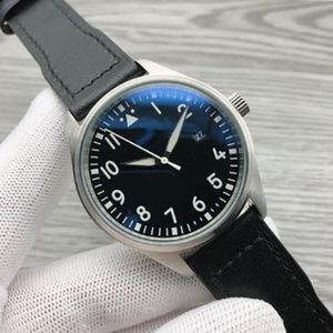 Luxury New Men's Watches Automatic Mechanical Stainless Steel Black Leather Simple 41MM Outdoor Male Wristwatches