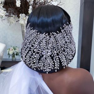 Luxuosa coroa de panela de noiva Cabe￧a de casamento Fanda da cabe￧a da noiva acess￳rios