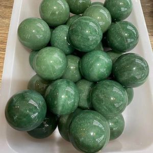 Decorative Figurines 70mm Natural Green Dongling Jade Hand-polished Ball Crystal Reiki Wind Water Spirit Chakra Energy Meditation 1pcs