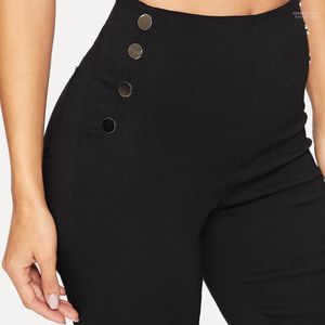 Calça feminina feminina capris feminina lápis preto 2022 Spring ousada slim office damas fêmeas de cintura alta Pantalon femme