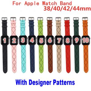 C designer Leather Bands Straps for Apple Watch 41mm 45mm 40mm 44mm 38mm 42mm iwatch 7 6 5 4 3 SE Embossing Laser Men Women Bright Color Reflective Replace Bracelet Strap