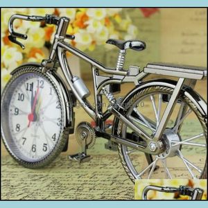 Skrivbordsklockor Student Family Fashion Metal Clock Retro Bicycle Shaped Table Alarm Clocks Home Furnishing Decoration Originalit Dhly0