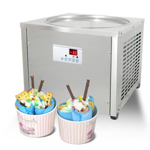 Bezpłatna wysyłka do drzwi Commercial Countertop Roll Ice Cream Machine Sprzęt spożywczy 45 cm lodowy mis
