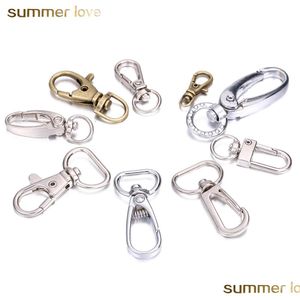 Key Rings 10Pcs/ Lot Keychain Lobster Swivel Clasps For Key Ring Metal Hook Craft Rings Diy Chain Accessories Drop Delivery Jewelry Dhaqx