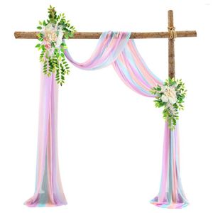 Curtain Wedding Arch Draping Fabric Chiffon Drapery Backdrop Curtains Table Skirt Stair Bow Valance Window