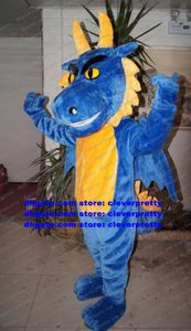Mascot Costume Blue Triceratops Pterosaur Pterodactyl Dinosaur Dino Dragon Character Organisera en aktivitet Mega-Event ZX1486