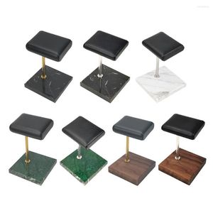 Jewelry Pouches Marble And PU Leather Watch Holder Stand For Display Showcase Exposition