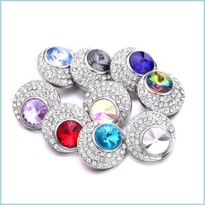 Charms Wholesale Snap Button Charms Jewelry Findings Crystal Beads Rhinestone 18Mm Metal Snaps Buttons Diy Bracelet Jewellery Drop D Dh9Wh