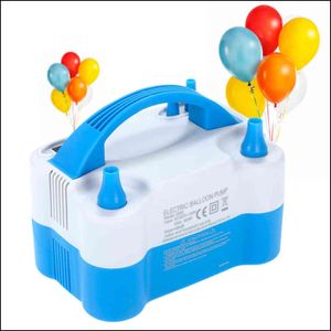 Parti Dekorasyonu Elektrikli Balon Hava Pompası Şişiricisi Dualnozzle Globos Hine Blower Parti Kemeri Stand Standı Şişme 211103 DROP DHJPD