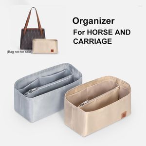 Cosmetic Bags For HORSE AND CARRIAGE Tote Inner Bag Purse Organizer Insert Nylon Makeup Women's Luxury Handbag Shaper Travel Accessories