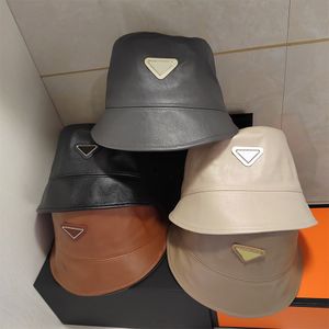 Designer Bucket Hat Snygg läder Snål brätte hattar Eleganta kepsar för män kvinna 5 färger
