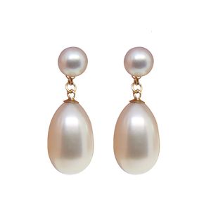 Stud Lii Ji Simple Tear Drop Perla d'acqua dolce Trendy Orecchini 925 Sterling Silver Genuine Pearl Jewelry Mom Lover Gift 221111