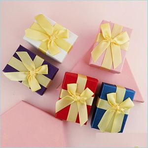 Gift Wrap Paper Lipstick Present Box Jewelry Shop med Big Bowknot Valentine Birthday Lips Wrap Case Drop Delivery Home Garden Festive Dhktx