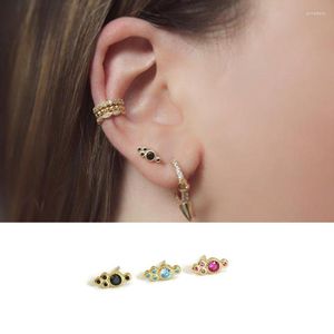 Stud Earrings Sell 925 Sterling Silver Round CZ Mini Earring For Young Girl Jewelery Gold Color Delicate Dainty Cute Kid