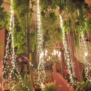 ストリング30ストランド600 LED Twinkle Fairy Lights Outdoor Patio Garden Decor Decor Waterfall Vine String Light Christmas Tree Copper Wire