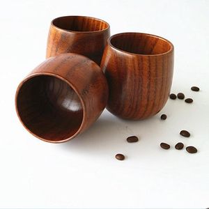 Cups Saucers Wooden Tea Cup 5Oz Natural Wood Wine Glasses 150Ml Coffe Mugs Beer Juice Milk Cups Drop Delivery Home Garden Kitchen Dhsz6