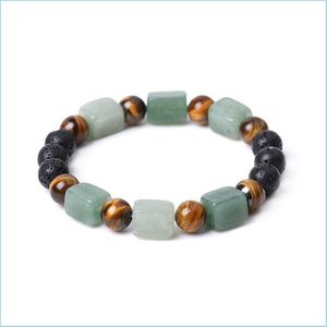 Bracciale con perline in pietra lavica da 8 mm Reiki Sette Chakra Bracciale con filo naturale Fai da te Aromaterapia Braccialetti con diffusore di olio essenziale per donna Uomo Yog Dhakf