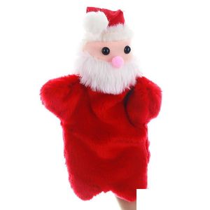 Decorações de Natal Hand Puppet desenho animado Papai Noel Papluh Puppets Doll Toys Baby Drop Drop Drop Home Garden Festive P dhnr8