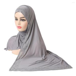 Sjaals moslim onmiddellijke hijab sjaal mode zijden strass headscarf dame islamitisch gebed klaar om hoed tulband dames hoofddeksels te dragen