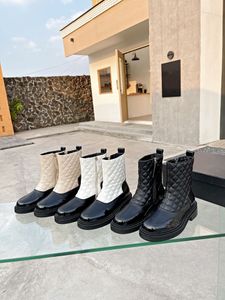 Outono 2022 cl￡ssico contraste r￴mbico short martin boots couro redondo z￭per lateral de cabe￧a grossa chelsea botas