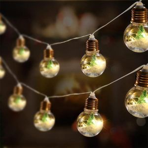 Strings Christmas Globe Bulb String Lights Battery Operated Fairy Clear Ball Hanging Light For Home Party Year Decoration